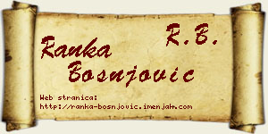 Ranka Bošnjović vizit kartica